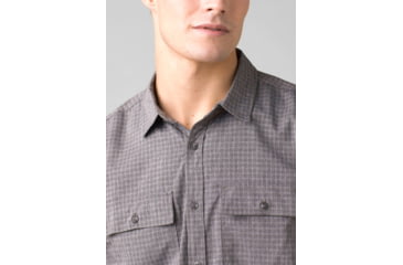 Image of prAna Garvan Short Sleeve Shirt - Men's, Medium, Charcoal, 1965641-020-ST-M
