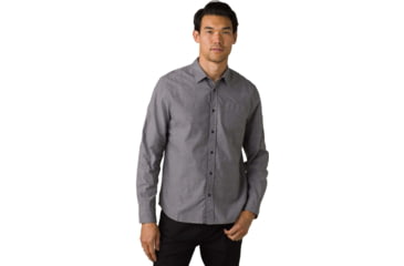 Image of prAna Lewisville Shirt, Dark Iron Scratch, Medium, 1964251-020-ST-M