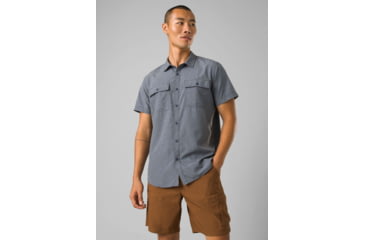 Image of prAna Lost Sol Short Sleeve Shirts - Mens, Nautical Heather, Extra Large, 1972351-400-SL-XL