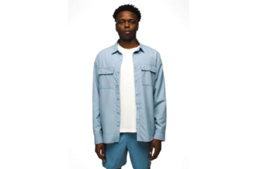 Image of prAna Lost Sol Long Sleeve Shirts - Mens, Chambray Heather, S, 1972361-401-SL-S