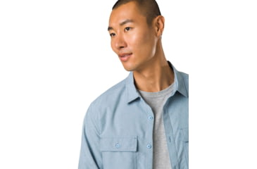 Image of prAna Lost Sol Long Sleeve Shirts - Mens, Chambray Heather, S, 1972361-401-SL-S