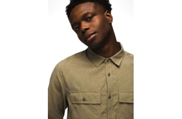 Image of prAna Lost Sol Long Sleeve Shirts - Mens, Peat Heather, S, 1972361-300-SL-S