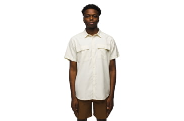 Image of prAna Lost Sol Short Sleeve Shirt Slim Fit - Mens, Chalk, XL, 1972351-101-SL-XL