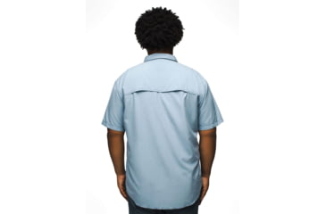 Image of prAna Lost Sol Short Sleeve Shirt Slim Fit - Mens, Chambray Heather, XXL, 1972351-401-SL-XXL