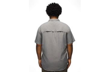 Image of prAna Lost Sol Short Sleeve Shirt Slim Fit - Mens, Heather Grey, L, 1972351-020-SL-L