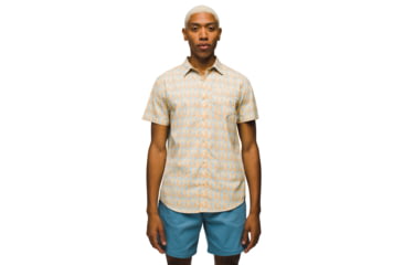 Image of prAna Stimmersee Shirt Standard Fit - Mens, Aura Glow Retro Geo, M, 1970111-801-ST-M