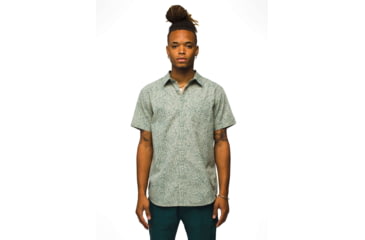 Image of prAna Stimmersee Shirt Standard Fit - Mens, Juniper Green Sharkstooth, XL, 1970111-300-ST-XL