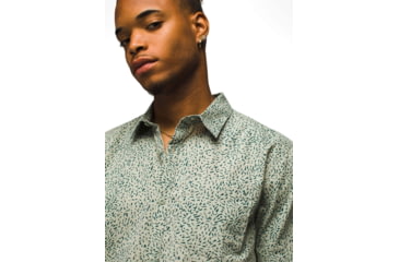 Image of prAna Stimmersee Shirt Standard Fit - Mens, Juniper Green Sharkstooth, XL, 1970111-300-ST-XL