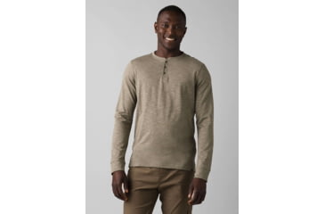 Image of prAna Ronnie Henley II Top - Men's, Large, Rye Green Heather, 1968041-300-ST-L
