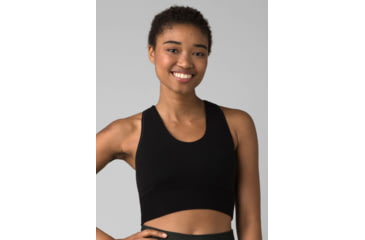 Image of prAna Sopra Seamless Crop Top - Womens, Black, Small, 1970341-001-S