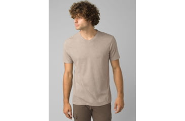 Image of prAna V-Neck T-Shirt, Dark Khaki Heather, Large, 1965421-250-ST-L
