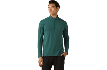 Image of prAna Watchtower 1/2 Zip Shirt - Mens, Deep Pine, L, 1963421-301-L