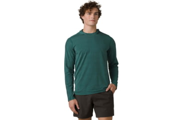 Image of prAna Watchtower Long Sleeve Hoodie - Mens, Deep Pine, L, 1963831-300-ST-L