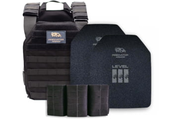 Image of Predator Armor Polyethylene Level III Loaded Bundle, Black, 16x12, BDL-3PLYLBDL-BK