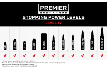 Image of Premier Body Armor Stratis Level IV Enhanced Plate Carriers, Multi Curve, Shooters Cut, Black/PBA Decal, 10x12 inch, STR-9264