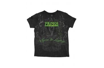 Image of Primos Hunting AOP Deer Short Sleeve T-Shirt - Green/Black, Large 53517