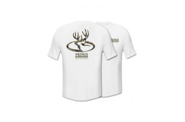 Image of Primos Hunting Camo Oval Deer Short Sleeve Shirt - White, Extra Large 53507