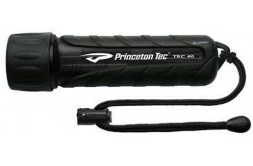Image of Princeton Tec Tec 40 Incandescent Handheld Halogen Diving Flashlight, Overmold Black, T40-OM-BK