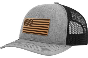 Image of Printedkicks Printed Kicks Usa Flag Leather Patch Mesh Back Hat Hthr/black