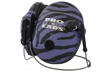 Image of Pro-Ears Pro 200 NRR 19 Shooting Hearing Protection - Purple Zebra,Behind Head Headband Model P200PUZBH