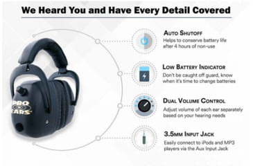 Image of Pro Ears Pro Mag Gold Electronic Ear Muffs, 30 dB, Black, GSDPMB
