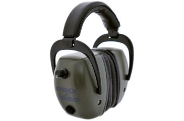 Image of Pro Ears Pro Tac Mag Gold NRR 30 Hearing Protection Earmuffs, Green w/Lithium Batteries