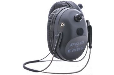 Image of Pro Ears Pro Tac Plus Gold Low Profile NRR 26 Earmuffs, Black, Behind the Head, GS-PT300-B-BH