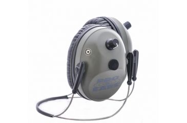 Image of Pro Ears Pro Tac Plus Gold Low Profile NRR 26 Earmuffs, Green, Behind the Head, GS-PT300-G-BH