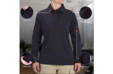 Image of Propper Uniform Cotton Long Sleeve Polo - Womens, Midnight Navy, XL, F58235N414XL