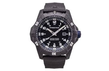 Image of ProTek Carbon USMC Dive Watch, Carbon Case/Black&amp;Blue Dial/Black Strap, One Size, PT1013