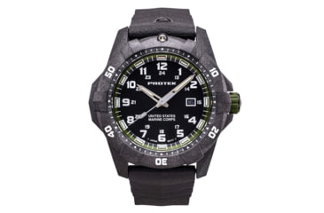 Image of ProTek Carbon USMC Dive Watch, Carbon Case/Black&amp;Green Dial/Black Strap, One Size, PT1015