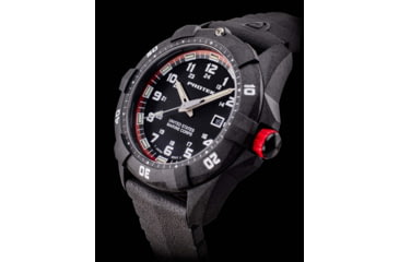 Image of ProTek Carbon USMC Dive Watch, Carbon Case/Black&amp;Red Dial/Black Strap, One Size, PT1012