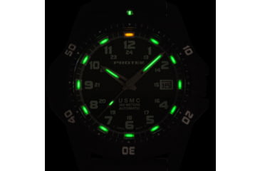 Image of ProTek Model PT1211 USMC Analog Watch, 42mm Case Diameter, Carbon Composite Bezel, Black Rubber Strap, PT1211