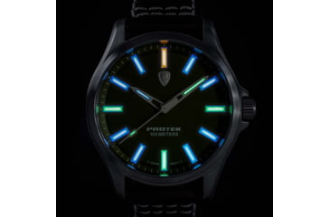 Image of ProTek Titanium Field Watch, Titanium Case/Blue Dial/Dark Tan Strap, One Size, PT3003