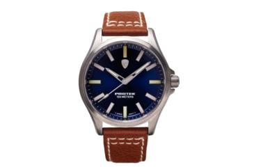 Image of ProTek Titanium Field Watch, Titanium Case/Blue Dial/Dark Tan Strap, One Size, PT3003