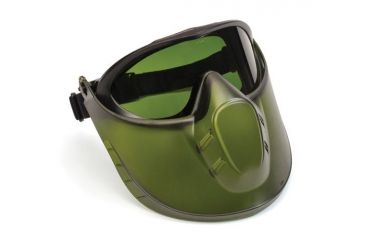 Image of Pyramex Capstone goggle with shield IR3 Lens and Green Tinted Faceshield Attachment GG504TSHIELDIR3