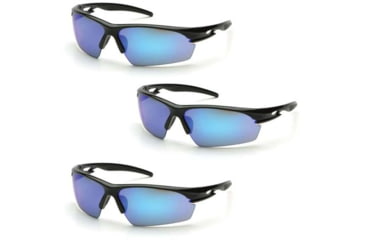 Image of Pyramex Ionix Black Frame Ice Blue Mirror, Pack of 3