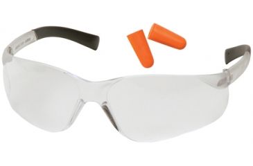 Image of Pyramex Mini-Ztek Safety Glasses And DP1000 Ear Plug Combo Clear Lens Clear Frame Ten Pack