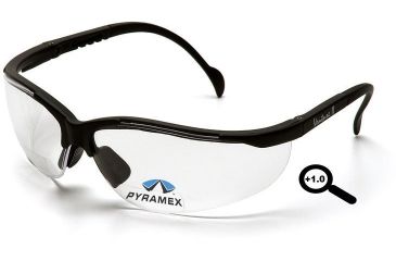 Image of Pyramex V2 Readers Glasses - Clear + 1.0 Lens, Black Frame SB1810R10