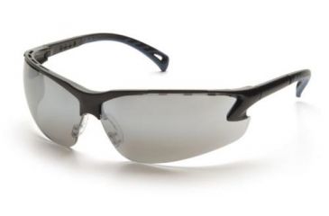 Image of Pyramex Venture 3 Safety Glasses, Black Frame, Silver Mirror Lens, SB5770D