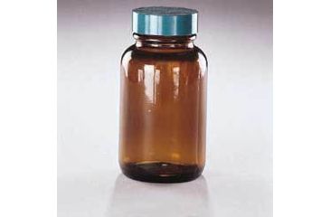 Image of Qorpak Packers, Amber, Wide Mouth, Qorpak 7738A With Tinfoil-Lined Black Phenolic Cap