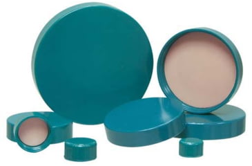 Image of Qorpak Green Thermoset Screw Caps, Fluoropolymer Resin Liner, Qorpak 5210/100, Pack of 100
