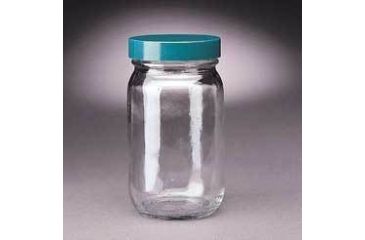 Image of Qorpak Standard Bottles, Wide Mouth, Qorpak 7768A With Tinfoil-Lined Black Phenolic Cap