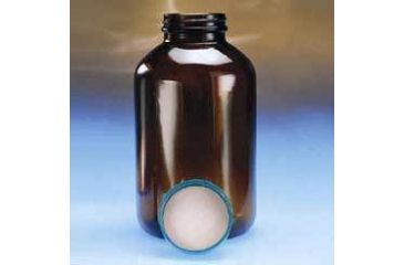 Image of Qorpak Wide-Mouth Bottles, Amber Glass, V I, with Caps, Qorpak 2P01QGTV With Fluoropolymer Resin-Lined Green Thermoset Caps