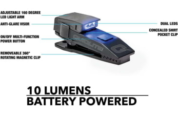 Image of Quiqlite Pro Hands Free Pocket Concealable Flashlight 10 - 20 Lumens, Blue/white - Q-PROBW