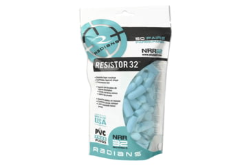 Image of Radians FP70ABG/50 Resistor Earplugs Foam 32 DB In The Ear Aqua Blue Adult 50 Pa