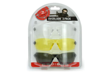 Image of Radians OV3-114CS Overlook Glasses Clear, Smoke Gray, Amber Lens Black, Silver F