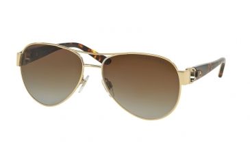 Image of Ralph Lauren RL7047Q Sunglasses 9116T5-58 - Shiny Pale Gold Frame, Gradient Brown Polar Lenses