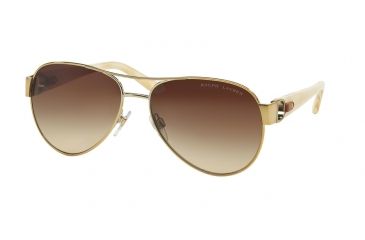 Image of Ralph Lauren RL7047Q Sunglasses 928613-58 - Shiny Pale Gold Frame, Gradient Brown Lenses