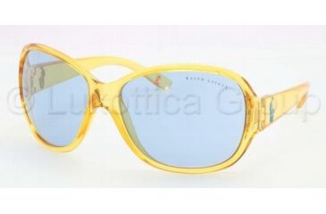 Image of Ralph Lauren RL8090 Sunglasses 540472-6415 - Yellow Transparent Frame, Blue Solid Lenses